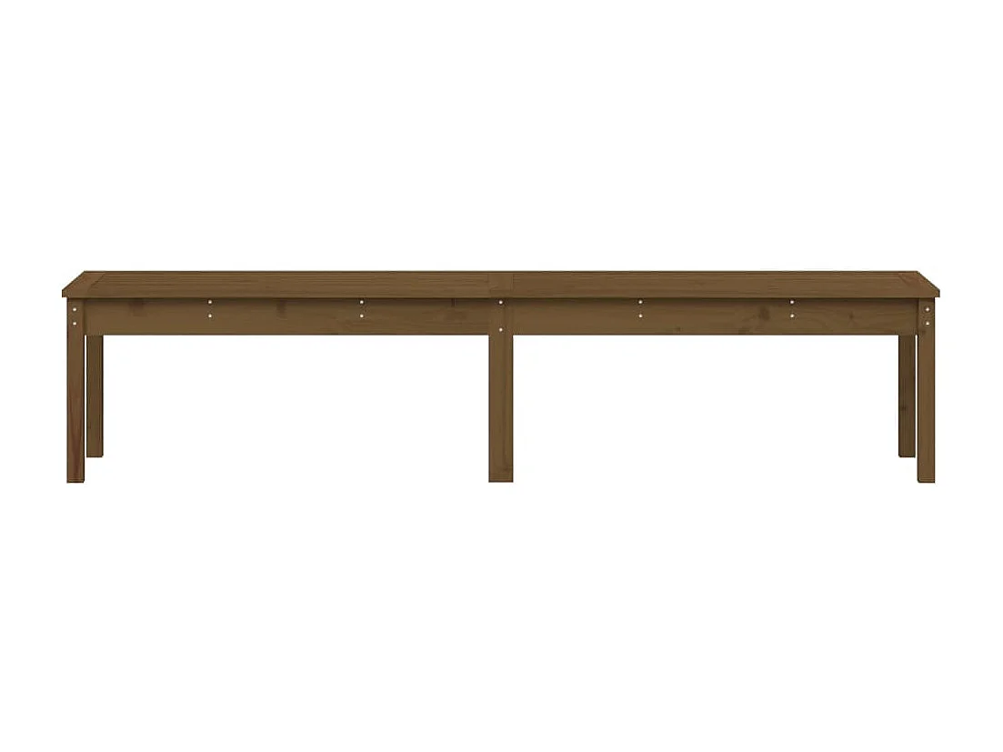 Banco de jardín muebles de exterior para terraza terraza de 2 plazas 203,5 x 44 x 45 cm madera de pino marrón miel 02_0011786