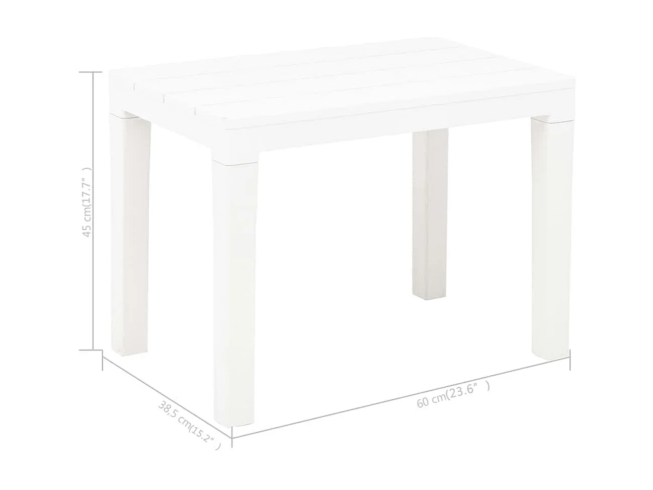 Banc de jardin meuble blanche 60 x 38.5 x 45 cm 02_0011850