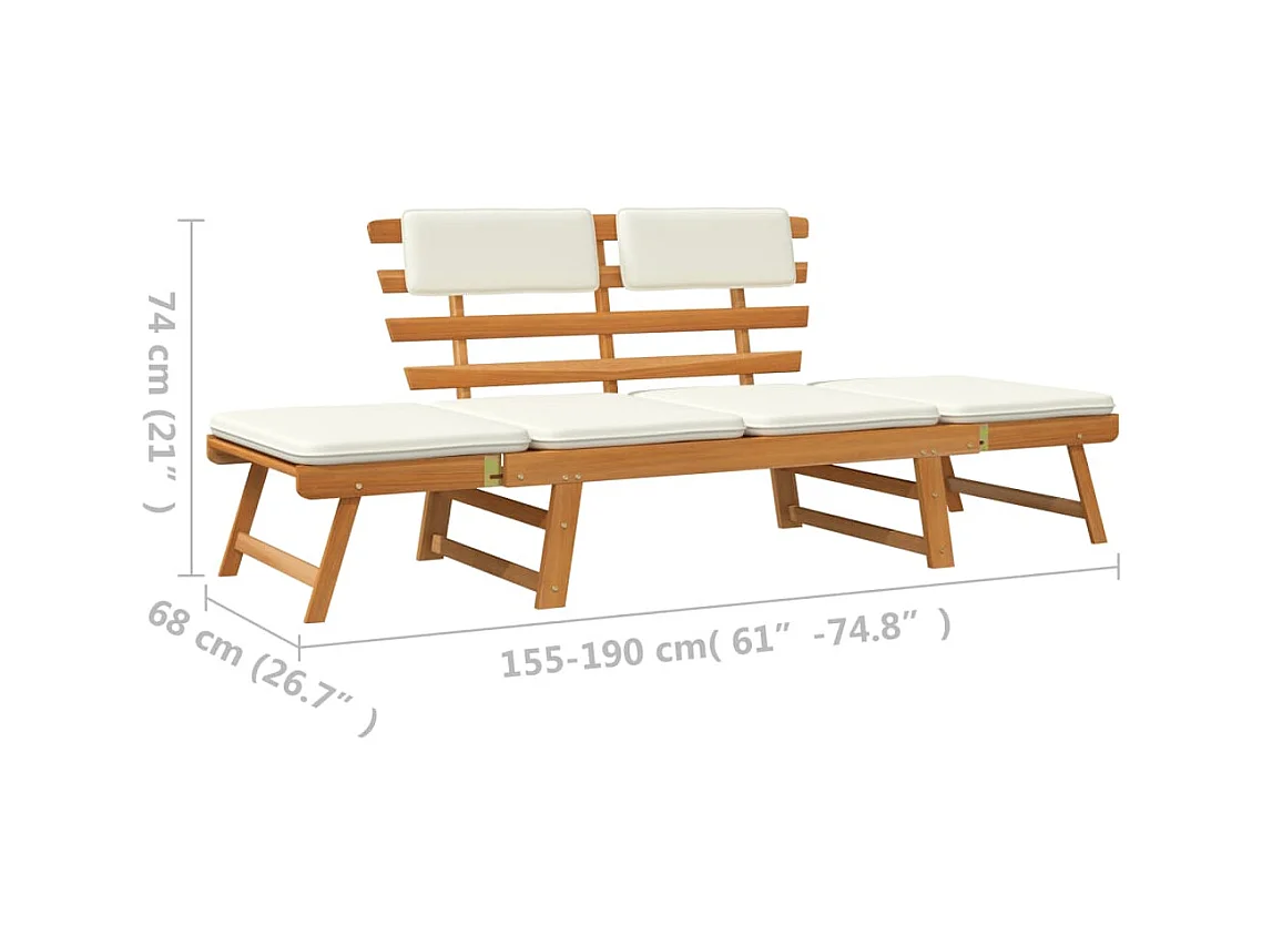Banc de jardin 190 bois marron 155 x 68 x 74 cm 02_0011596