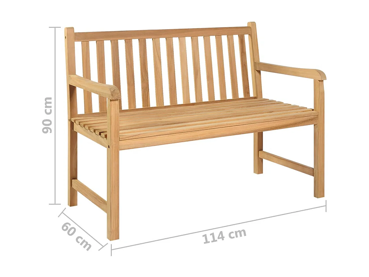 Banc de jardin meuble bois marron 114 x 60 x 90 cm 02_0011180