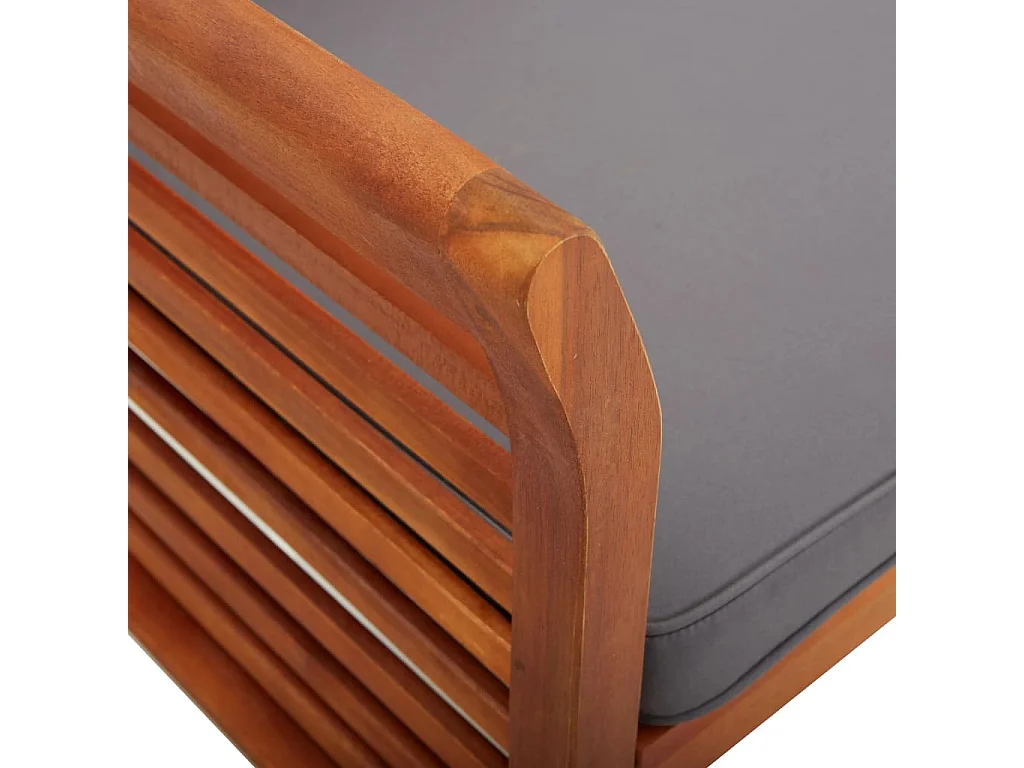 Panca da giardino mobile da giardino per esterni terrazza a 2 posti con cuscino 120 x 60 x 90 cm legno massello di acacia 02_0011286