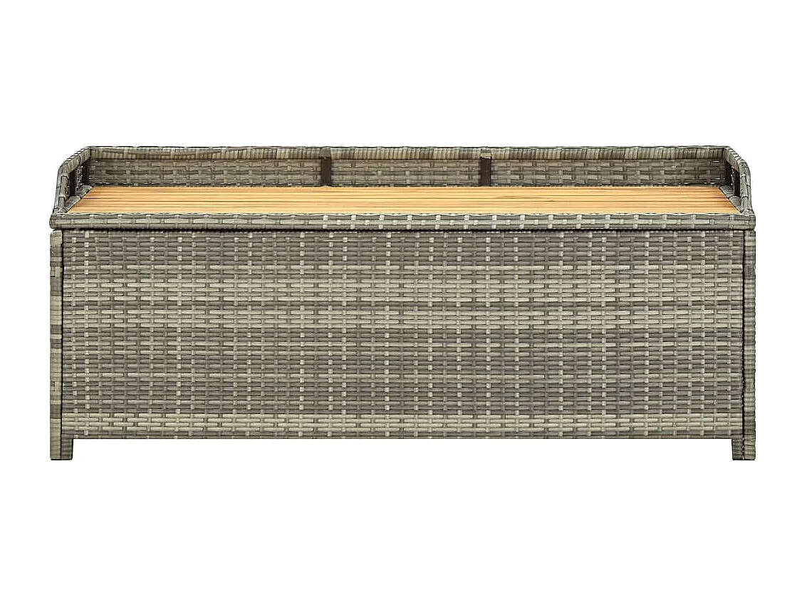 Panca da giardino mobili da giardino per esterni terrazza portaoggetti da giardino 120 cm resina intrecciata grigia 02_0011804