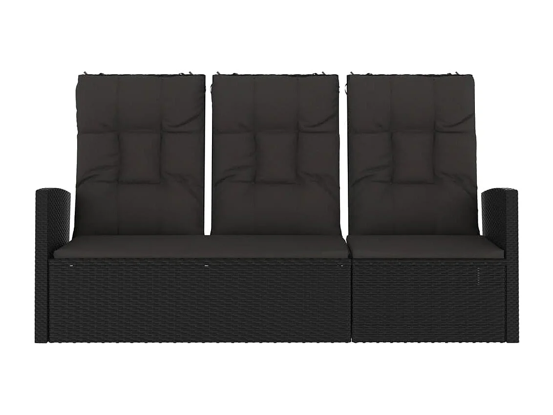 Banc de jardin meuble résine noire 173 x 62 x 95 cm 02_0011740