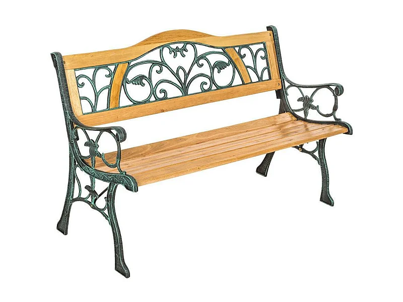 Panca da giardino in legno e ghisa 124 cm 2208148