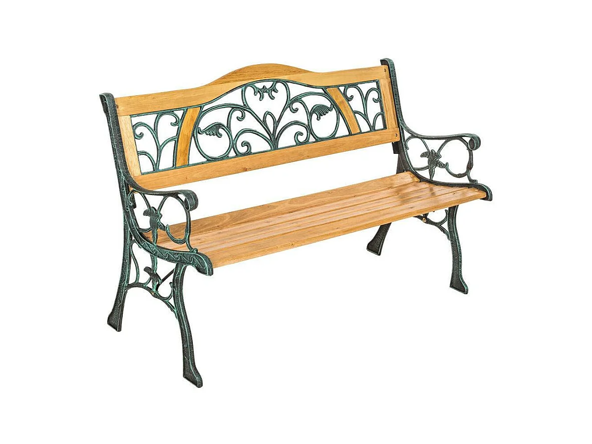 Banc bois et fonte bois marron 124 x 60 x 83 cm 2208148