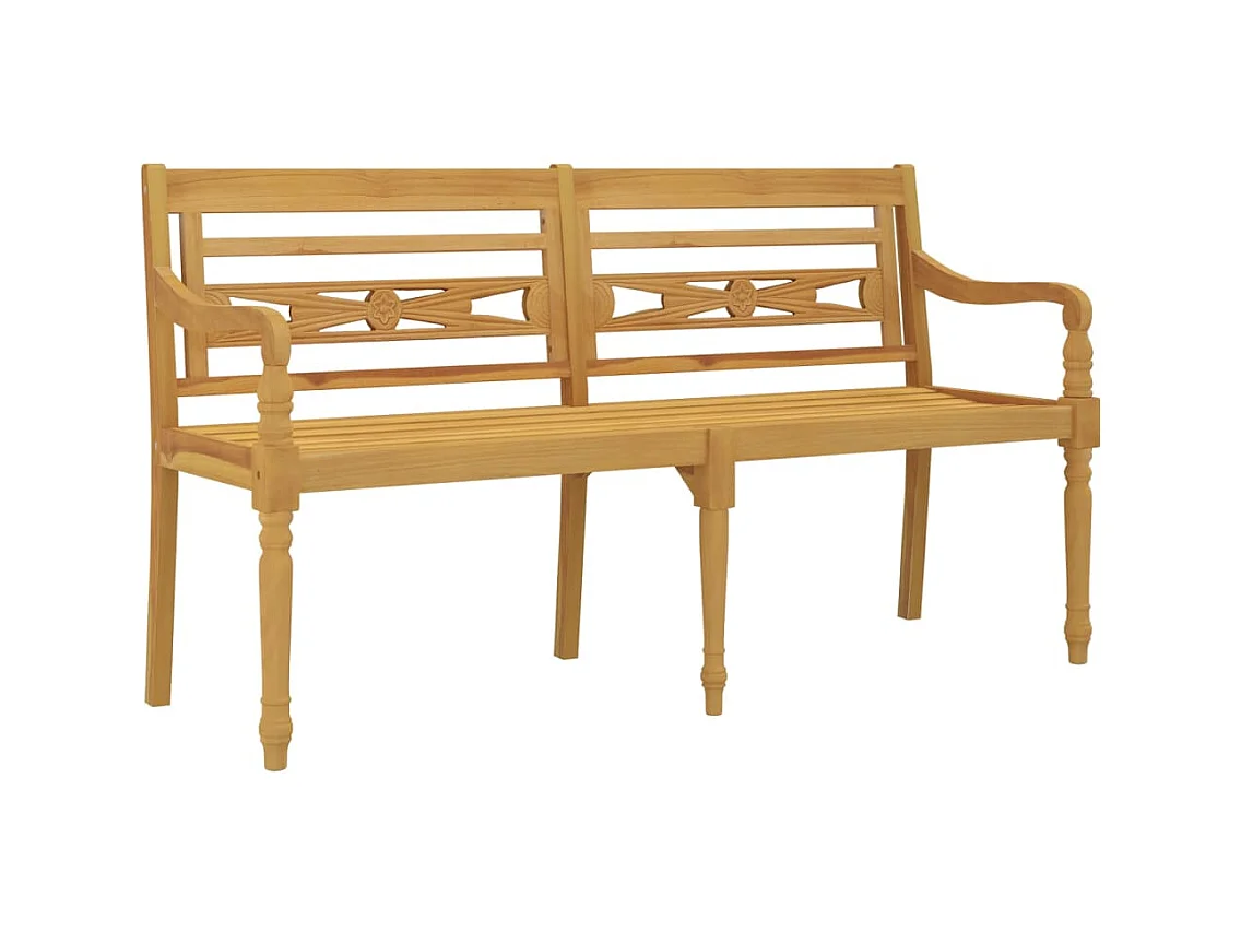 Panca da giardino mobili da giardino per esterni terrazza con cuscino nero 150 cm in legno massello di teak 02_0011081