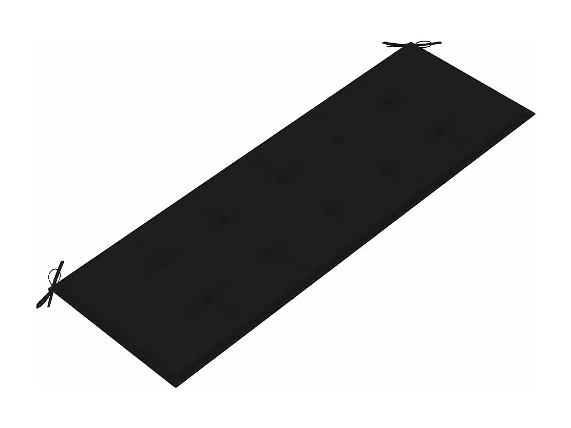 Panca da giardino mobili da giardino per esterni terrazza con cuscino nero 150 cm in legno massello di teak 02_0011081