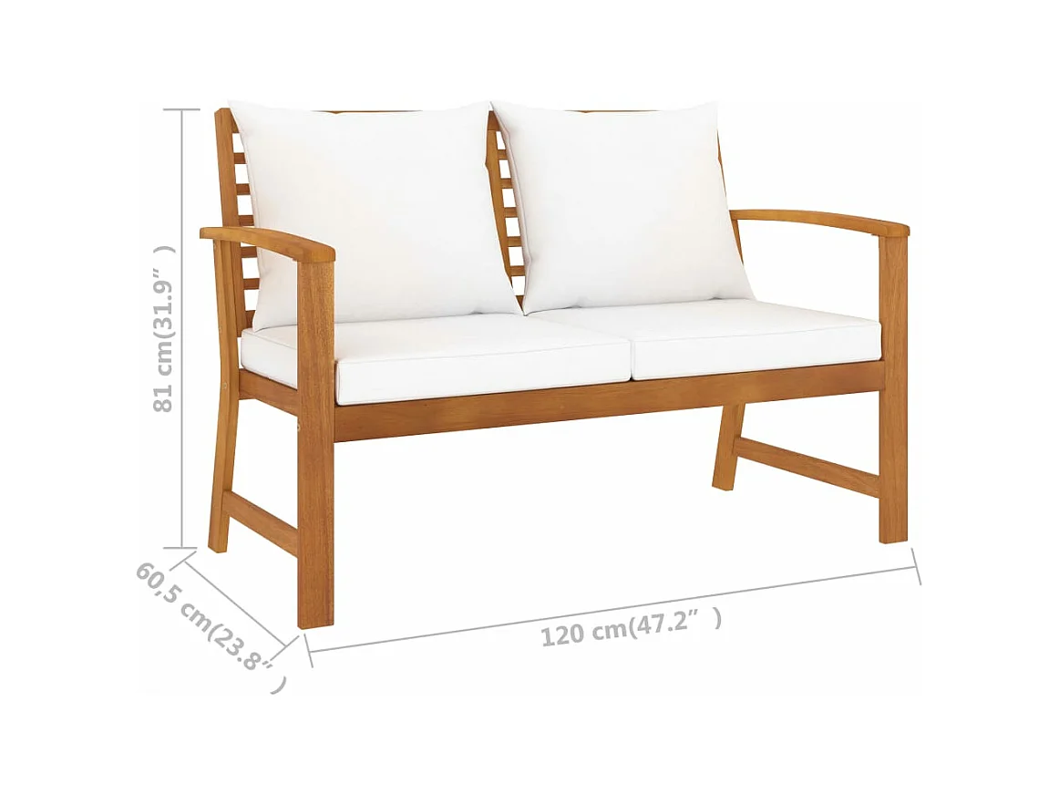 Banc de jardin meuble bois marron 120 x 60.5 x 81 cm 02_0011502