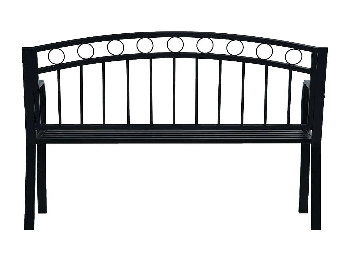 Banc de jardin meuble noire 125 x 53 x 84 cm 02_0011232