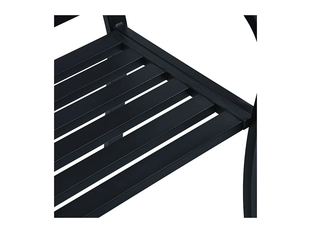 Banc de jardin meuble noire 125 x 53 x 84 cm 02_0011232