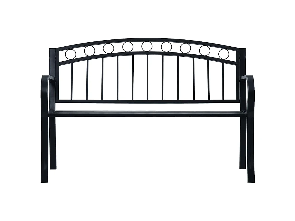 Banco de jardim mobiliário de exterior para pátio ou terraço 125 cm aço preto 02_0011232