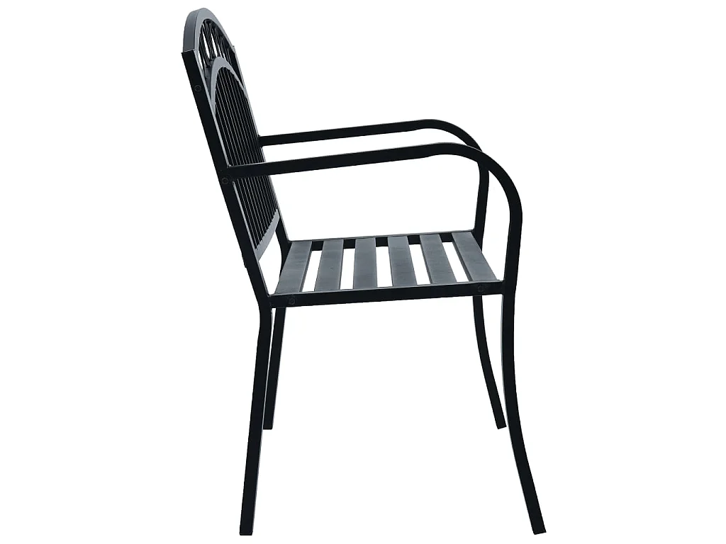 Banco de jardim mobiliário de exterior para pátio ou terraço 125 cm aço preto 02_0011232