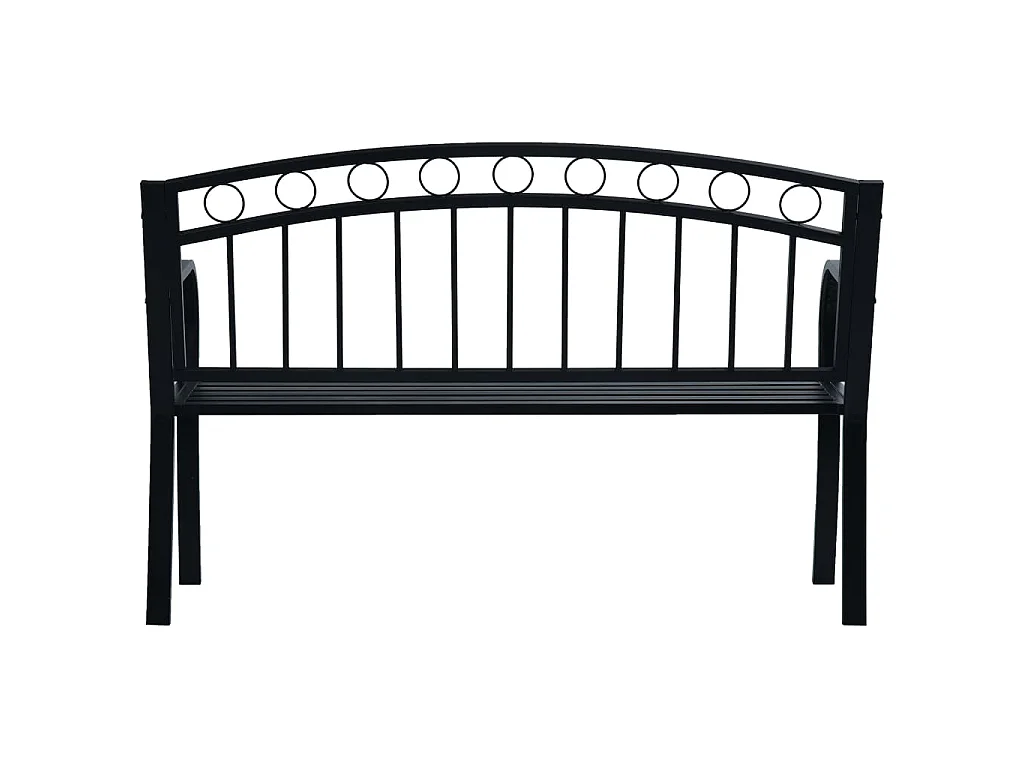 Banco de jardim mobiliário de exterior para pátio ou terraço 125 cm aço preto 02_0011232