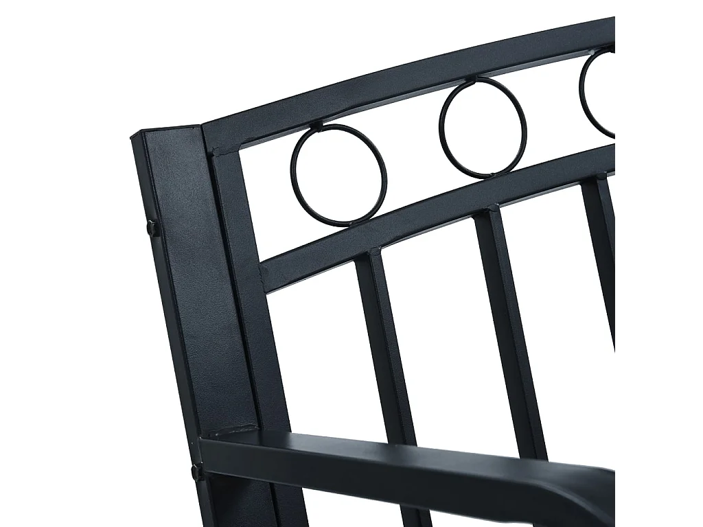 Banco de jardim mobiliário de exterior para pátio ou terraço 125 cm aço preto 02_0011232