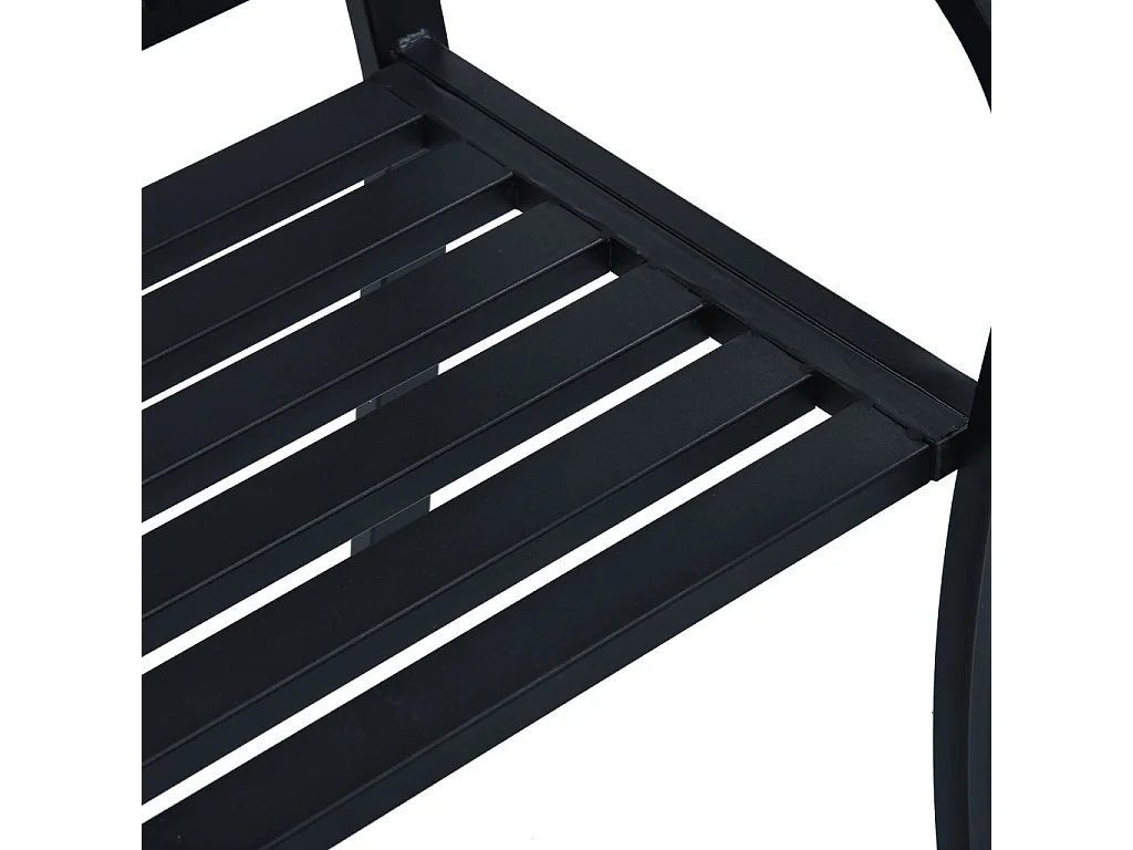 Banco de jardim mobiliário de exterior para pátio ou terraço 125 cm aço preto 02_0011232