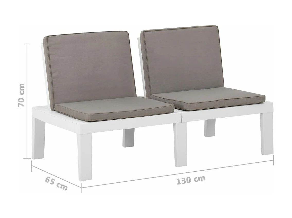 Banc de jardin meuble blanche 130 x 65 x 70 cm 02_0011852