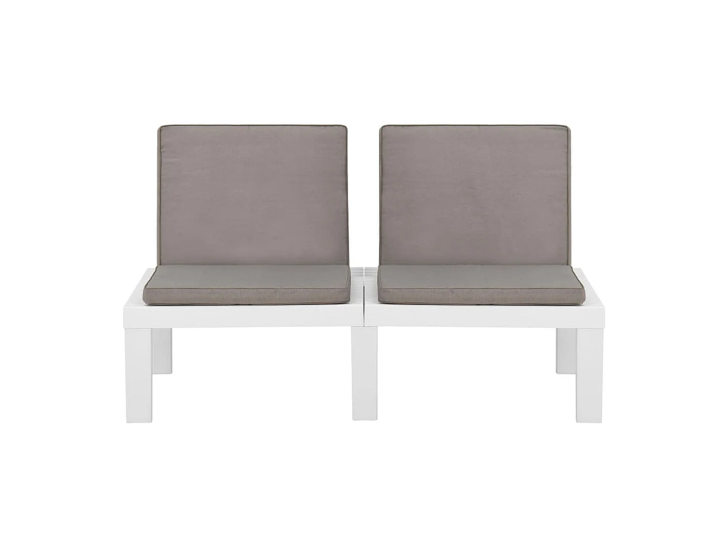 Banco de jardín muebles de exterior muebles de jardín terrazas con cojines 2 piezas plástico blanco 02_0011852