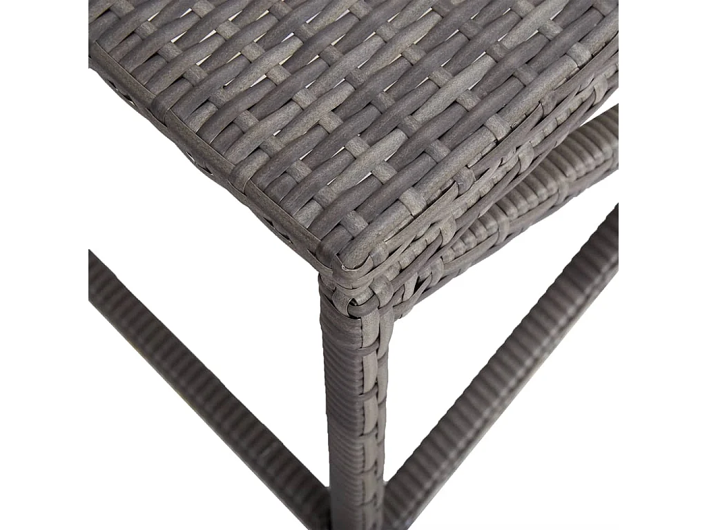 Panca da giardino arredo da giardino per esterni terrazza 120 cm resina intrecciata grigia 02_0011207