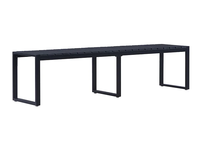 Panca da giardino mobili da giardino per esterni terrazza 180 cm pannello PS nero 02_0011276