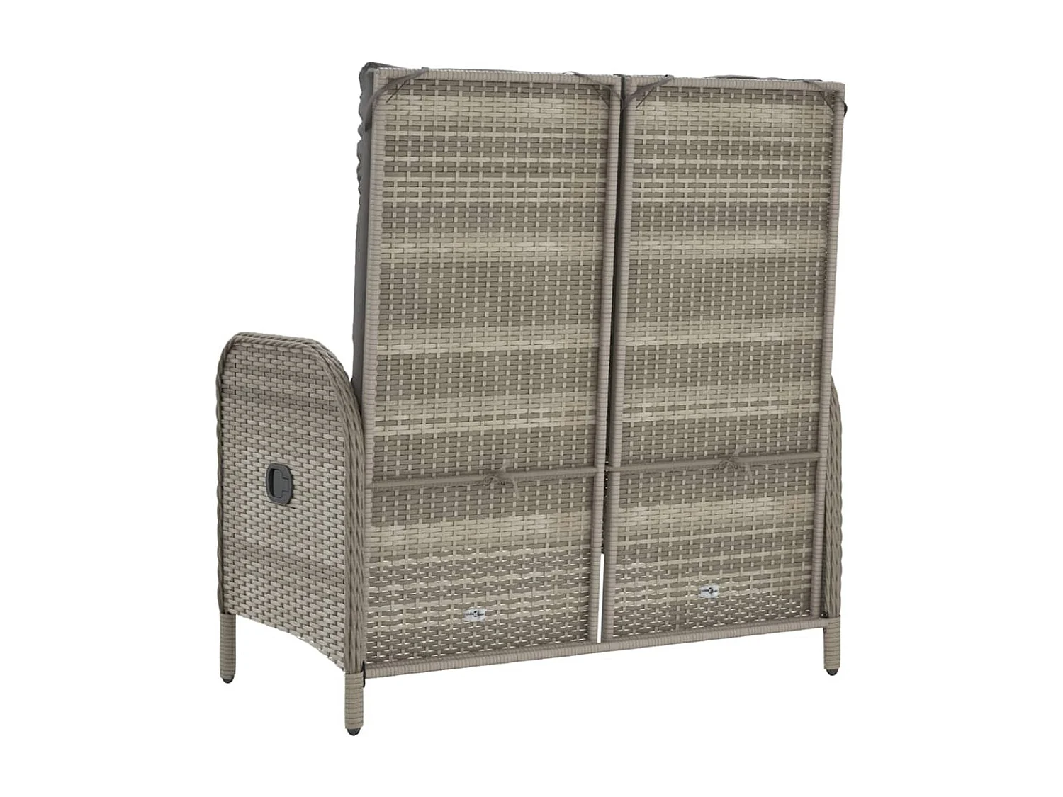 Panca da giardino mobili da giardino per esterni terrazza reclinabile con cuscini 107 cm polyrattan grigio 02_0011735