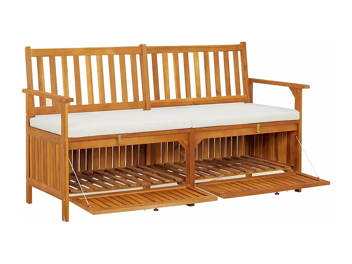 Banc de jardin meuble bois marron 148 x 62 x 84 cm 02_0011798