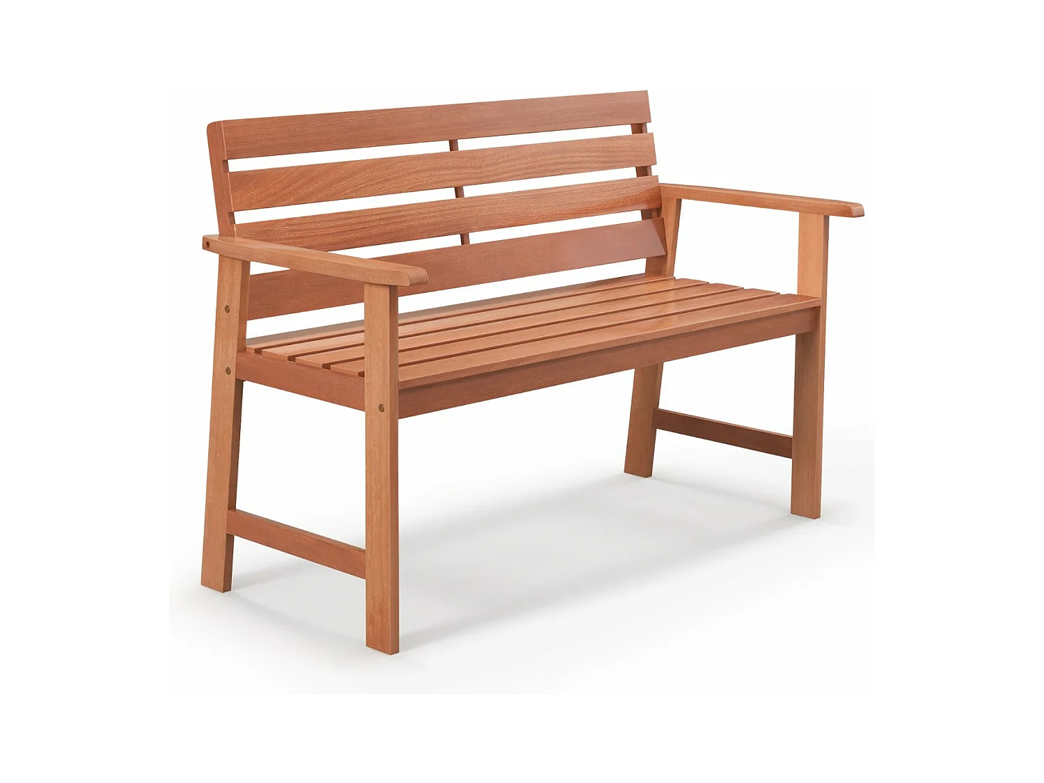 Banco de jardín de madera 2 plazas respaldo asiento de láminas reposabrazos pintura para bricolaje carga 150 kg interior exterior 20_0009769