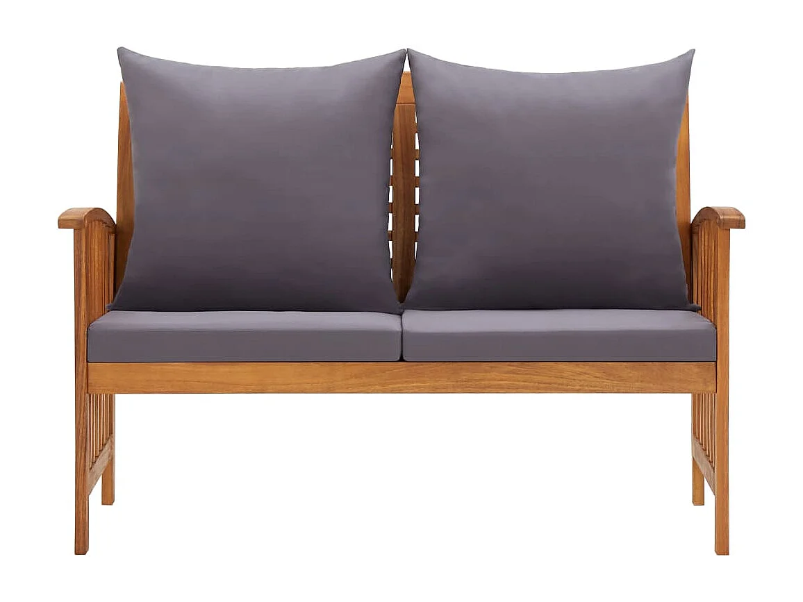Banco de jardín Muebles de terraza exterior con cojines 119 x 67 x 83 cm madera maciza de acacia 02_0011588