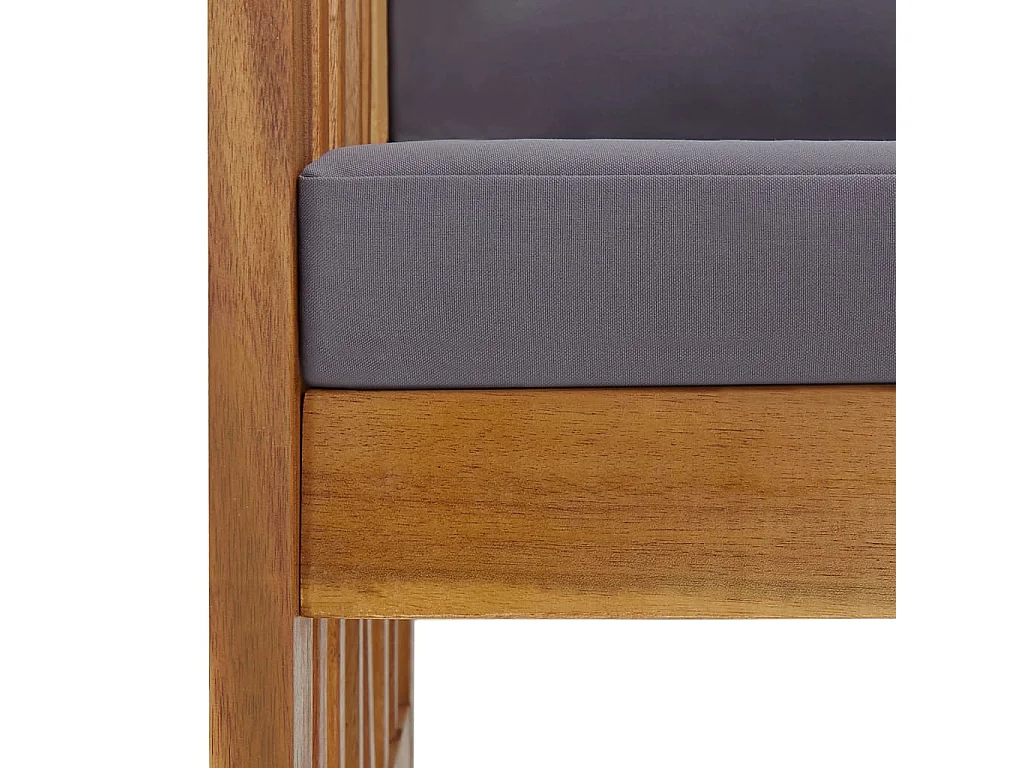 Banco de jardín Muebles de terraza exterior con cojines 119 x 67 x 83 cm madera maciza de acacia 02_0011588