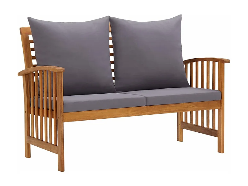 Banco de jardín Muebles de terraza exterior con cojines 119 x 67 x 83 cm madera maciza de acacia 02_0011588