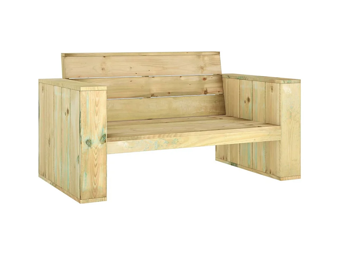 Banco de jardim mobiliário de exterior terraço 139 x 76 x 74 cm madeira de pinho impregnada 02_0011240