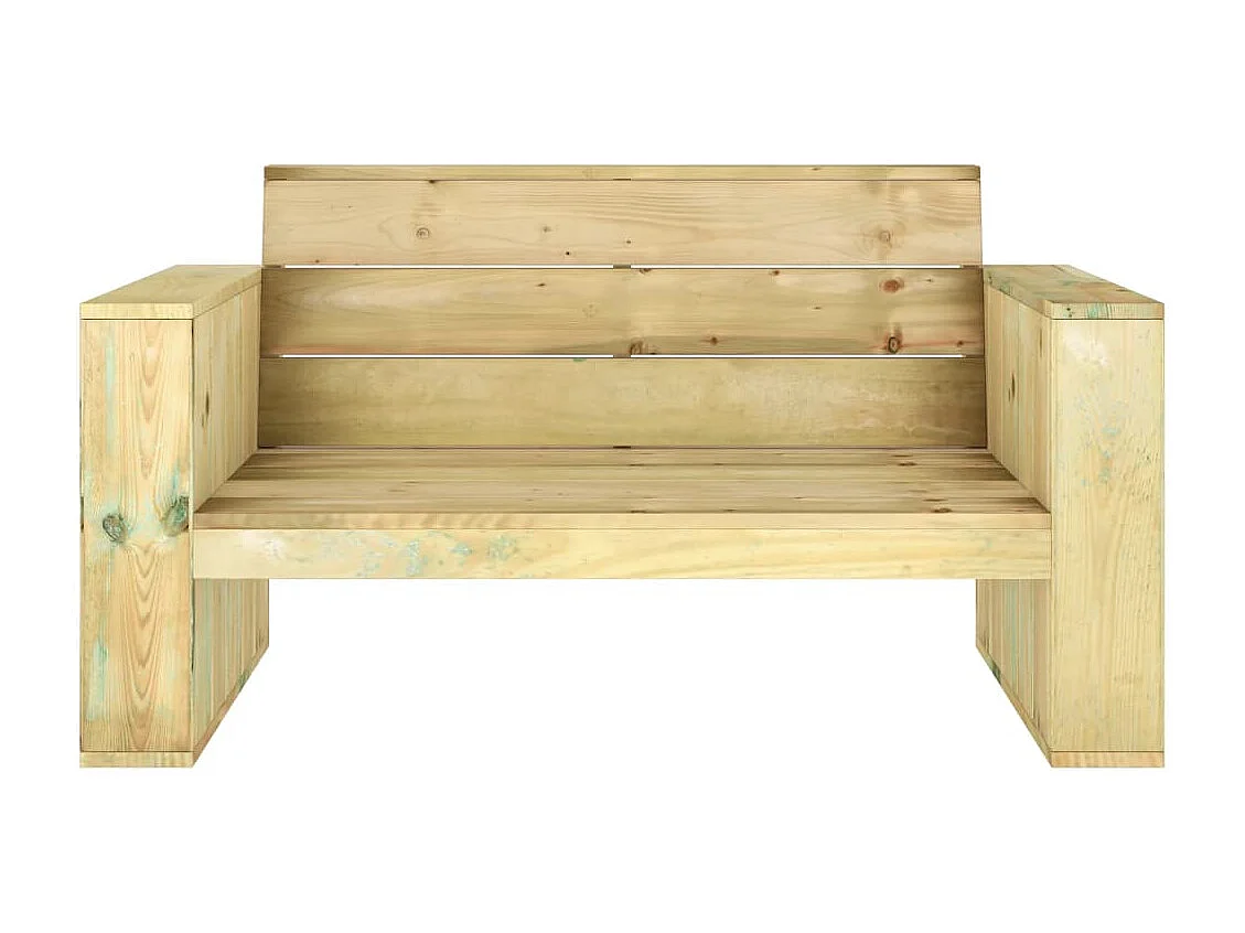 Banco de jardín Muebles de exterior terraza terraza 139 x 76 x 74 cm madera de pino impregnada 02_0011240