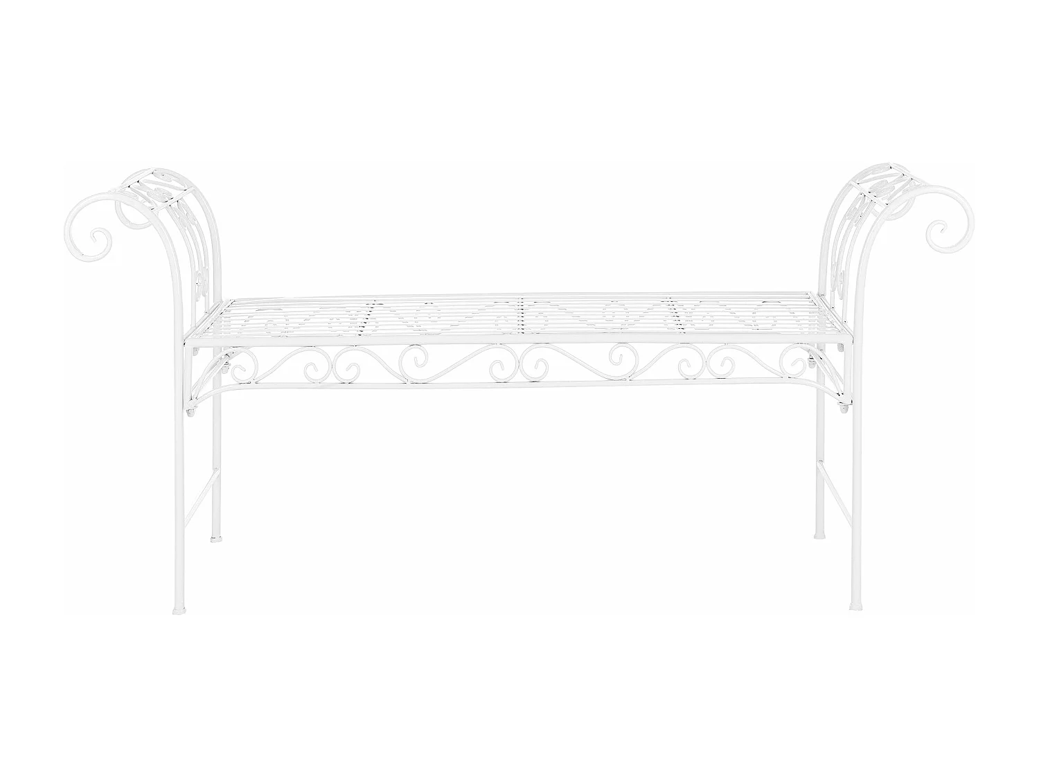 Banc de jardin vintage métal blanche 147 x 46 x 70 cm 03_0006443