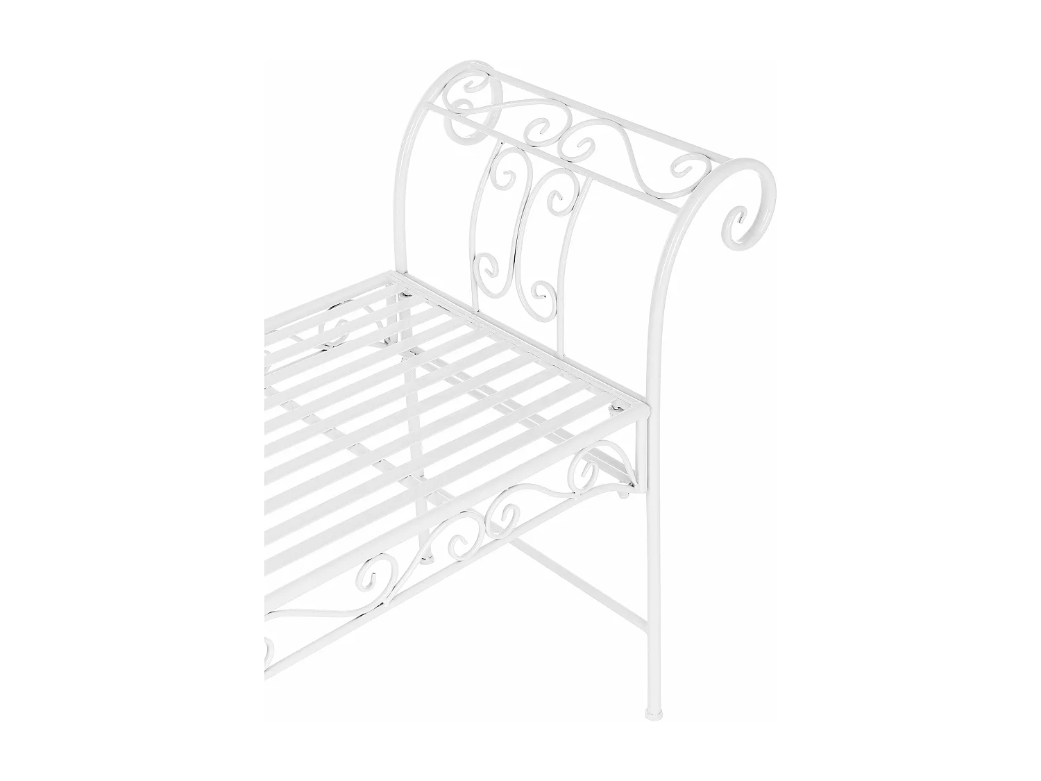 Banc de jardin vintage métal blanche 147 x 46 x 70 cm 03_0006443