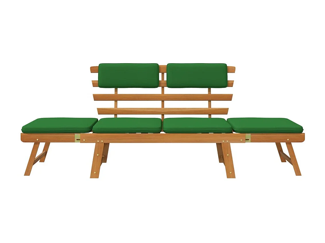 Panca da giardino mobile da giardino per esterni terrazza 2 in 1 con cuscini 190 x 68 x 74 cm legno massello di acacia 02_0011597