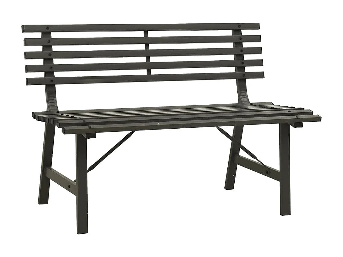 Panca da giardino mobili da giardino per esterni terrazza 110 x 59 x 76,5 cm acciaio nero 02_0011166