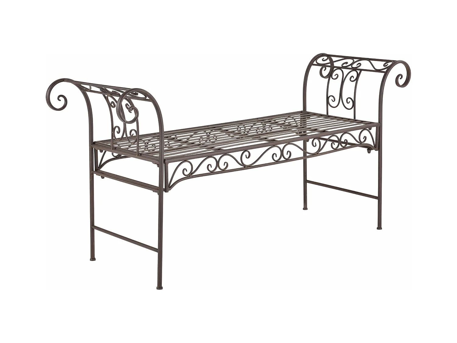Banc de jardin vintage métal bronze 147 x 46 x 70 cm 03_0006444