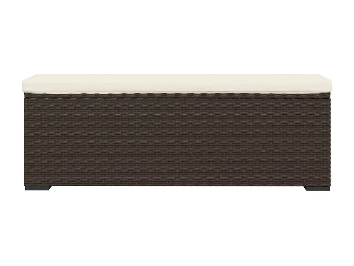 Banco de jardín Muebles de exterior para terraza otomana con cojín 110 x 30 x 40 cm mimbre de resina marrón 02_0011841