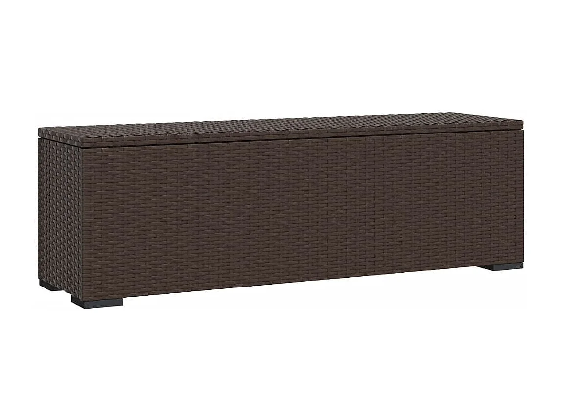 Banco de jardín Muebles de exterior para terraza otomana con cojín 110 x 30 x 40 cm mimbre de resina marrón 02_0011841