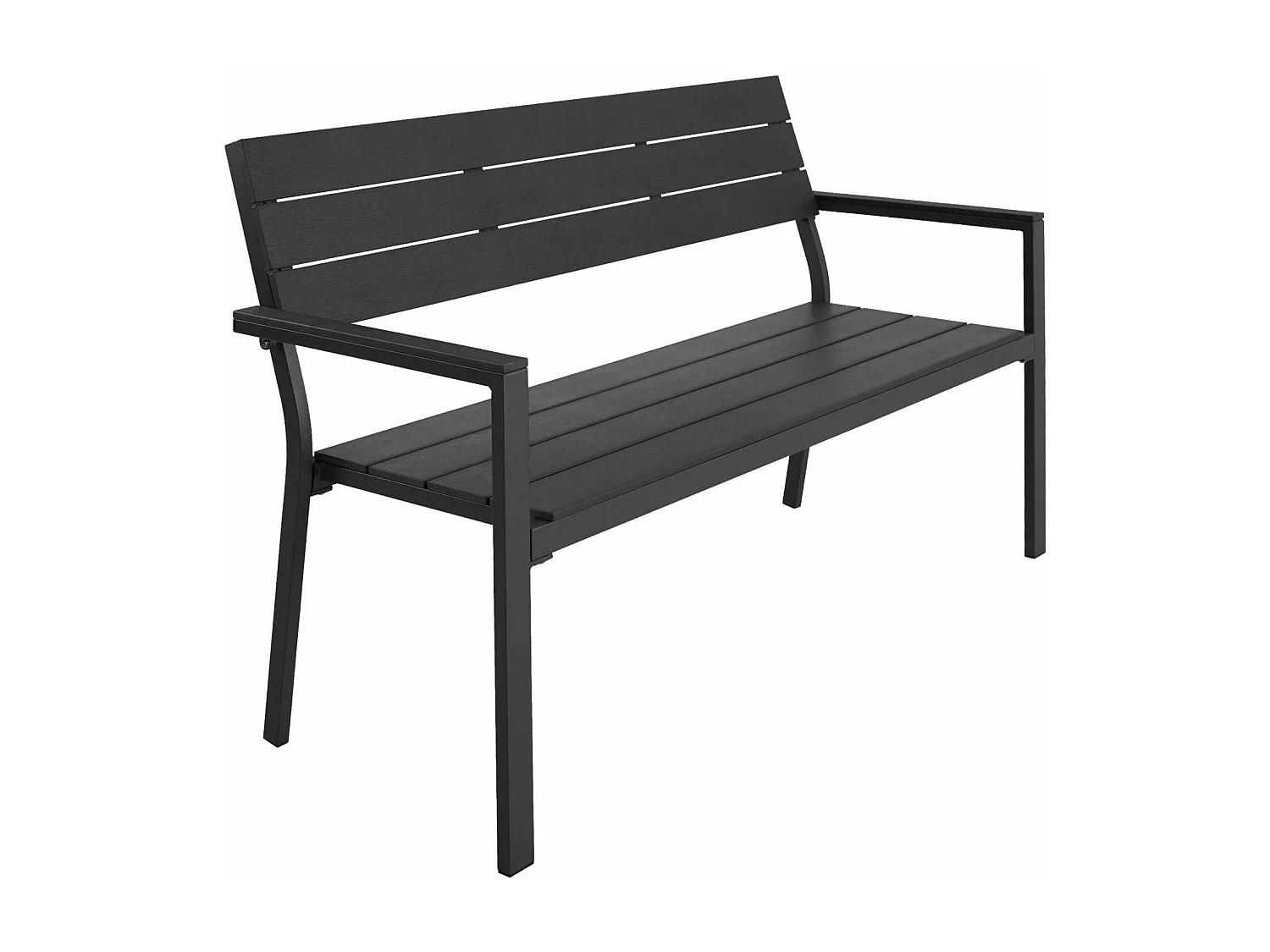 Panca da giardino per 2 persone uso esterno alluminio 129 cm grigio 08_0000248