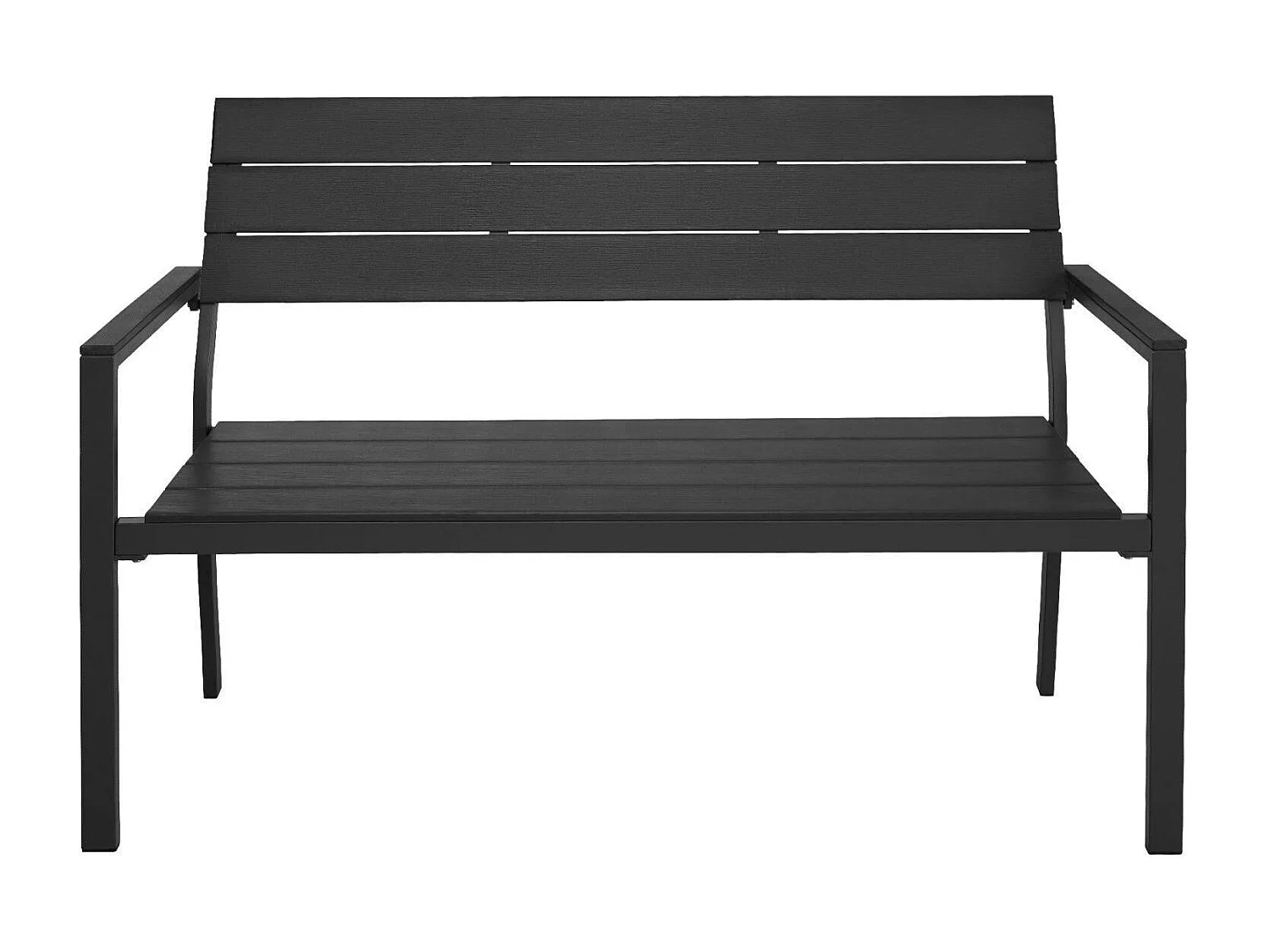 Panca da giardino per 2 persone uso esterno alluminio 129 cm grigio 08_0000248