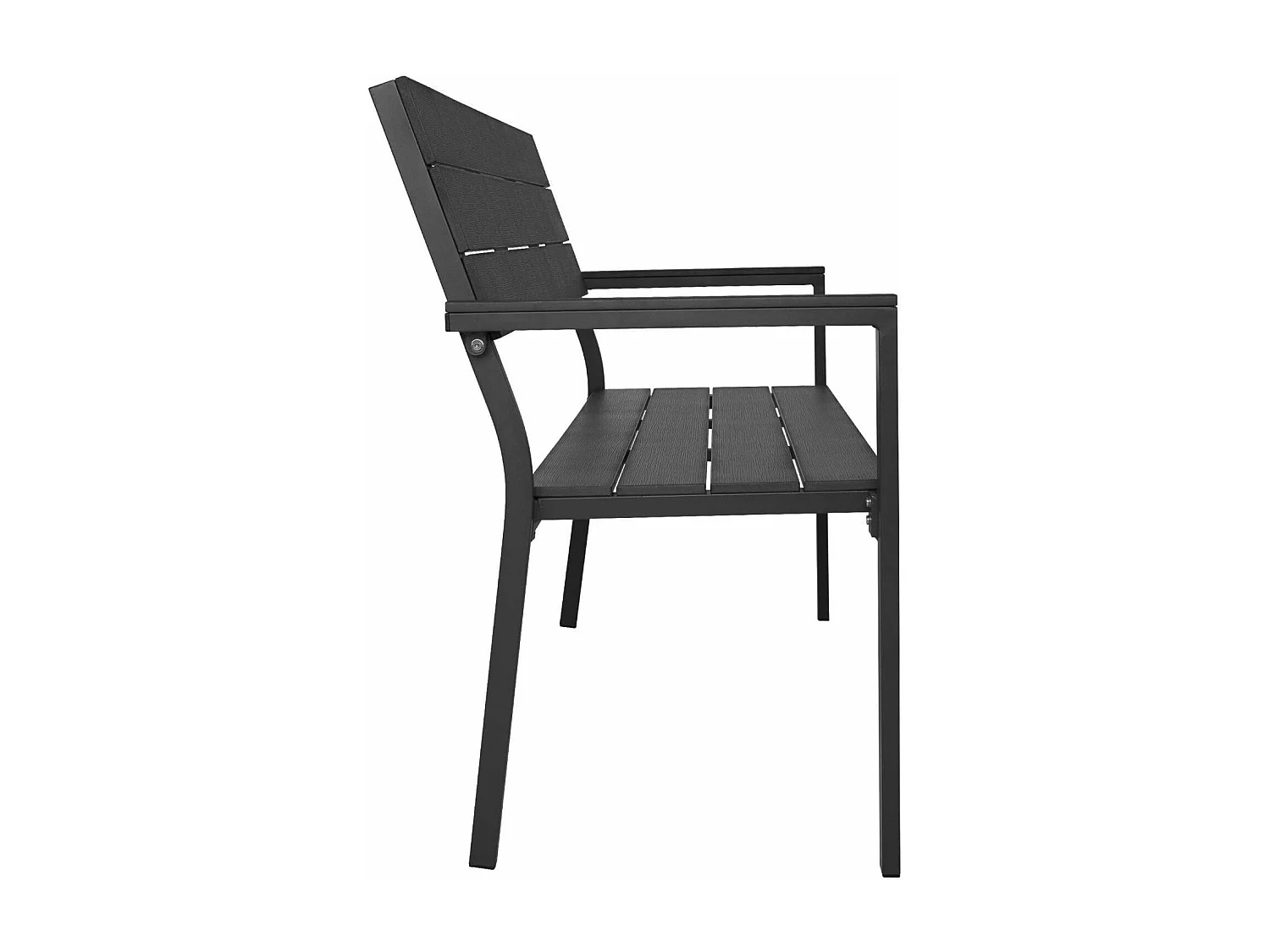 Panca da giardino per 2 persone uso esterno alluminio 129 cm grigio 08_0000248