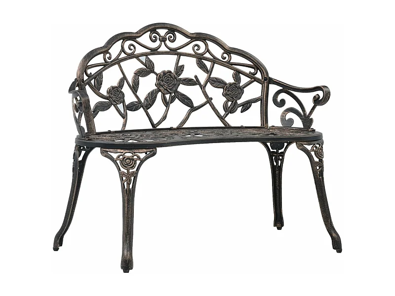 Panca da giardino mobili da giardino per esterni bistrot terrazza 100 cm fusione di alluminio bronzo 02_0011138