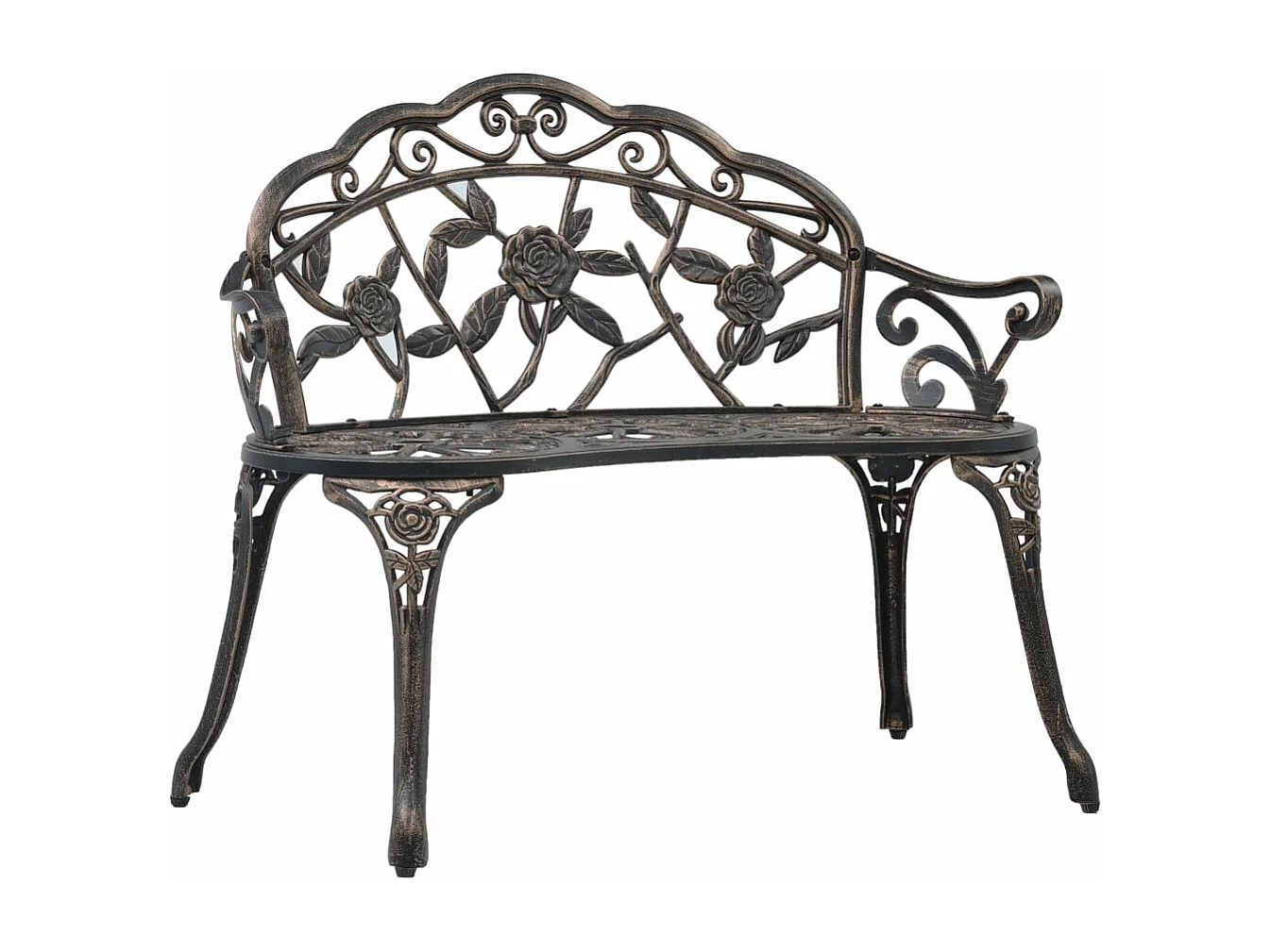 Banco de jardim ao ar livre mobiliário de pátio bistrô terraço 100 cm alumínio fundido bronze 02_0011138