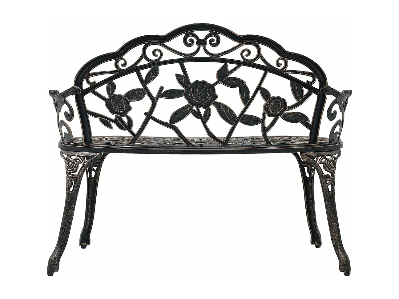 Banco de jardim ao ar livre mobiliário de pátio bistrô terraço 100 cm alumínio fundido bronze 02_0011138