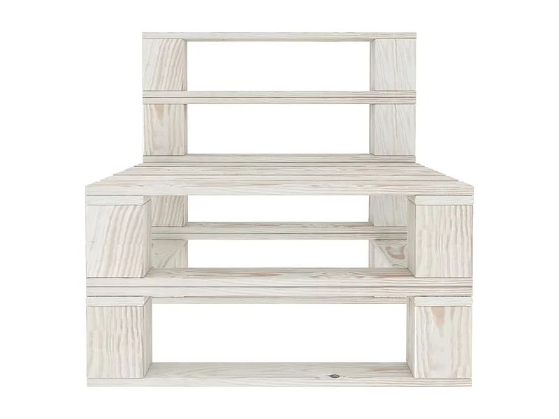 Canapé de milieu palette bois blanche 60 x 67.5 x 60.8 cm 02_0011858