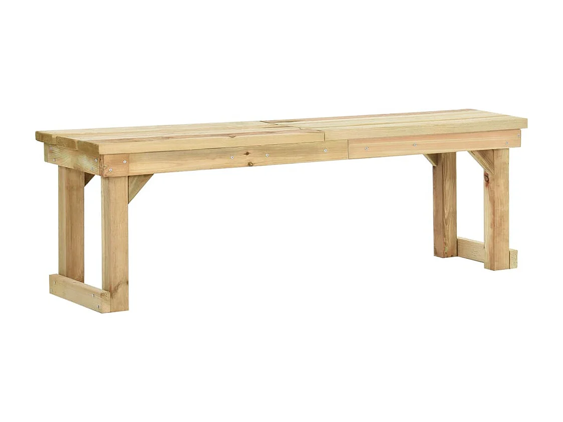 Banco de jardín Muebles de exterior terraza terraza 140 x 38 x 45 cm madera de pino impregnada 02_0011241