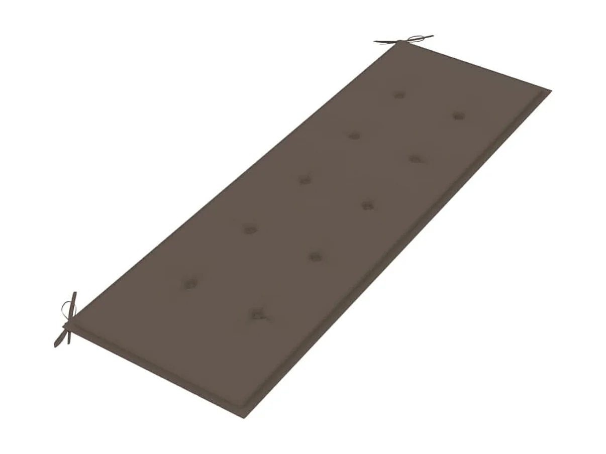 Panca da giardino mobili da giardino per esterni terrazza con cuscino tortora 150 cm in legno massello di teak 02_0011098