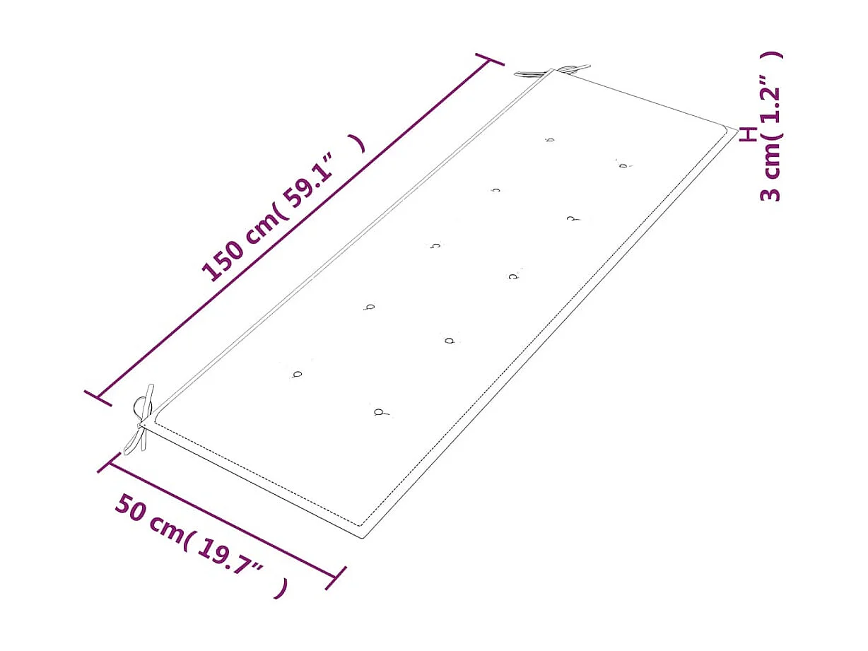 Panca da giardino mobili da giardino per esterni terrazza con cuscino tortora 150 cm in legno massello di teak 02_0011098