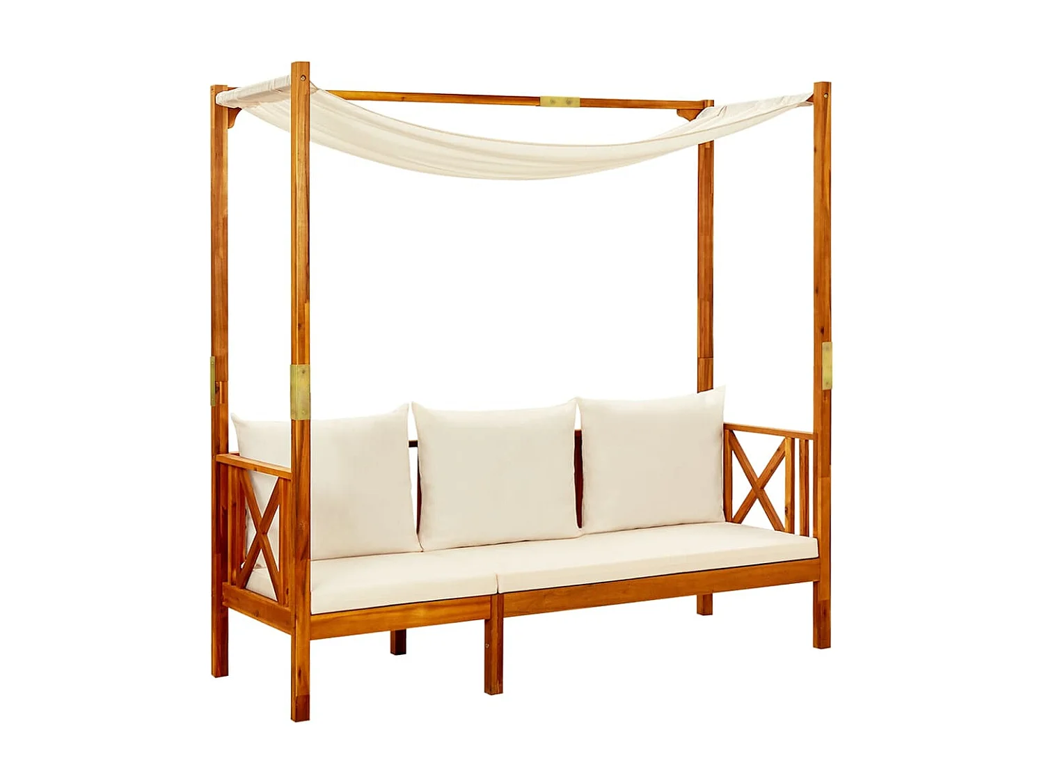 Banc de jardin meuble bois marron 179 x 66 x 180 cm 02_0011343