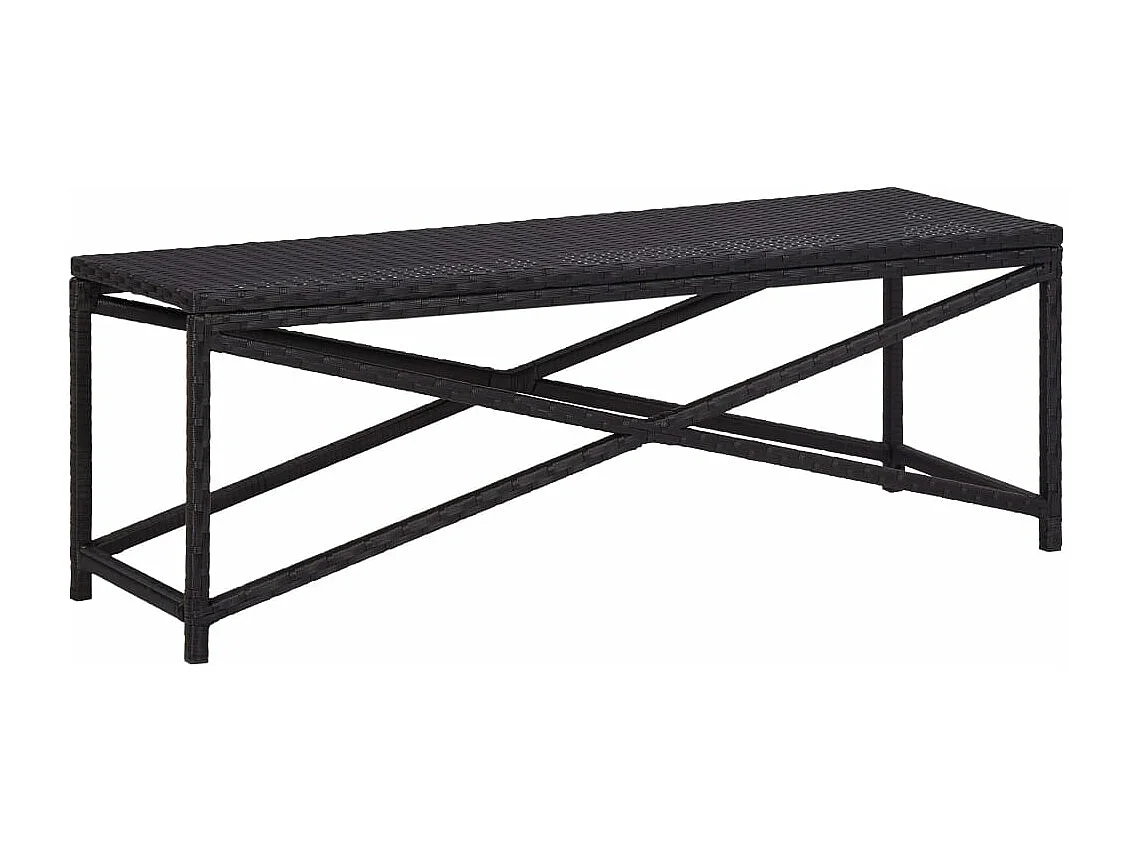 Banc de jardin meuble résine noire 102 x 40 x 43 cm 02_0011209